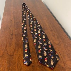 Museum Artifacts All Silk Men’s Tie‎ Black with Bears playing Golf